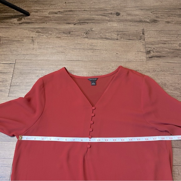 Ann Taylor Red V Neck Blouse - Picture 7 of 9